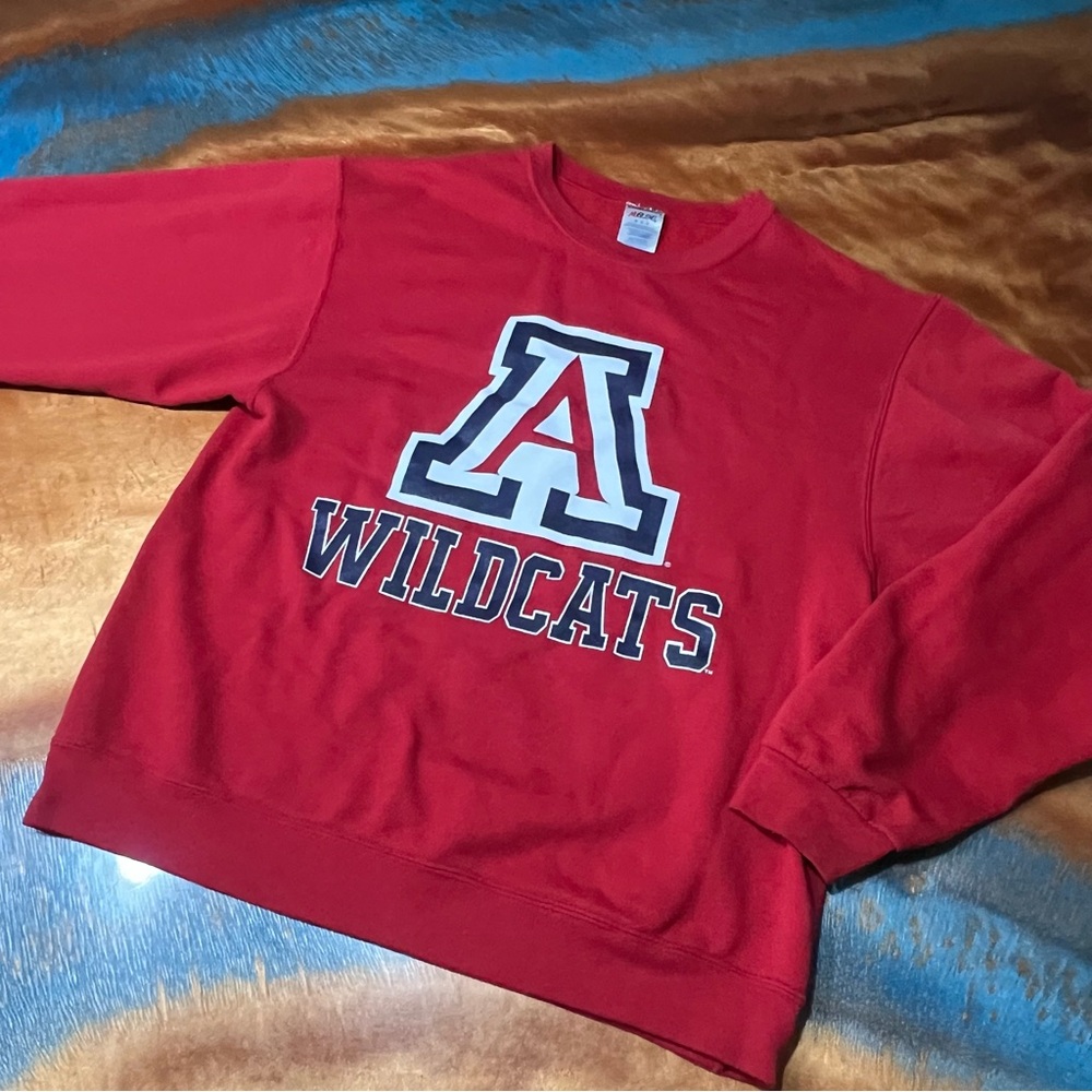 Vintage Y2K Nublend Arizona Wildcats collegiate crewneck red Sweatshirt medium